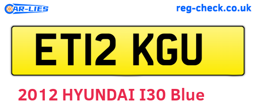 ET12KGU are the vehicle registration plates.