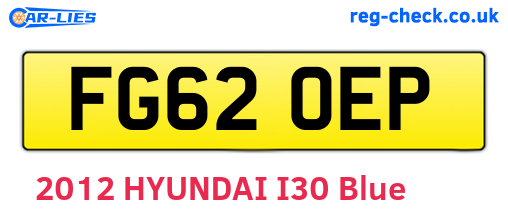 FG62OEP are the vehicle registration plates.