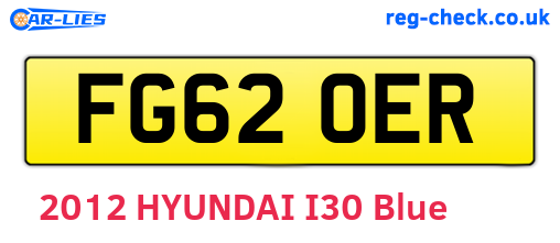 FG62OER are the vehicle registration plates.