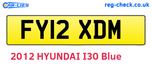 FY12XDM are the vehicle registration plates.
