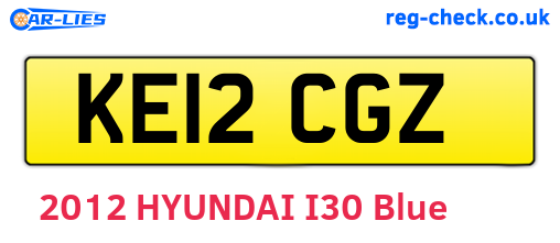 KE12CGZ are the vehicle registration plates.