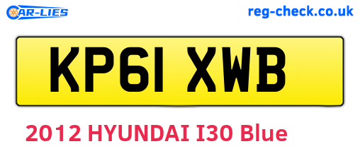 KP61XWB are the vehicle registration plates.