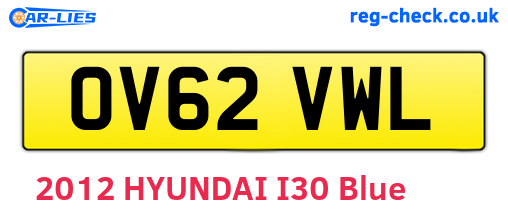 OV62VWL are the vehicle registration plates.