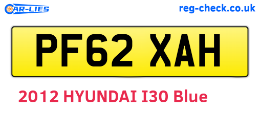 PF62XAH are the vehicle registration plates.