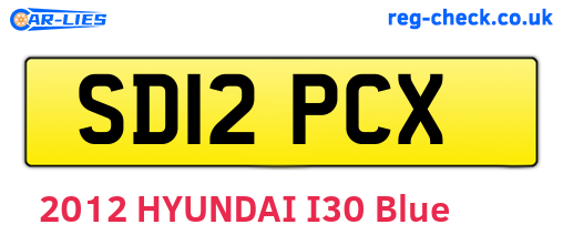 SD12PCX are the vehicle registration plates.