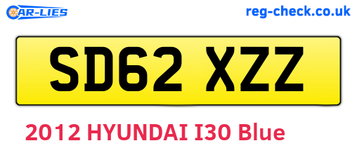 SD62XZZ are the vehicle registration plates.