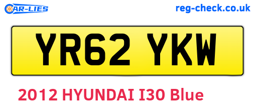 YR62YKW are the vehicle registration plates.