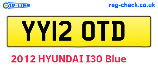YY12OTD are the vehicle registration plates.