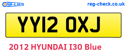 YY12OXJ are the vehicle registration plates.