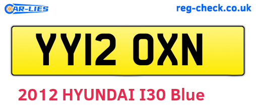 YY12OXN are the vehicle registration plates.