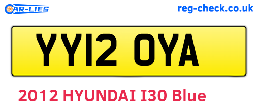 YY12OYA are the vehicle registration plates.