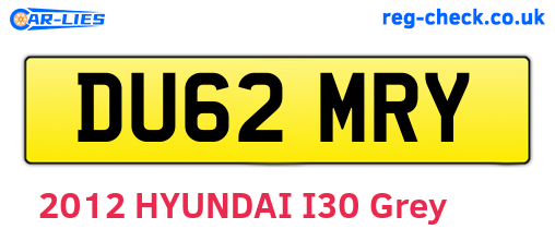 DU62MRY are the vehicle registration plates.
