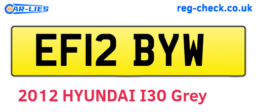 EF12BYW are the vehicle registration plates.