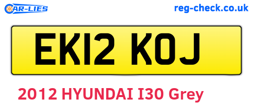 EK12KOJ are the vehicle registration plates.