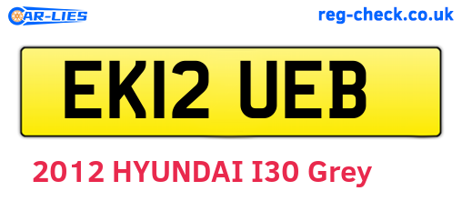 EK12UEB are the vehicle registration plates.