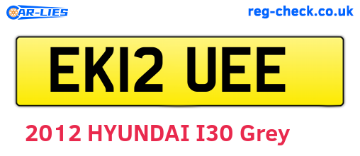 EK12UEE are the vehicle registration plates.