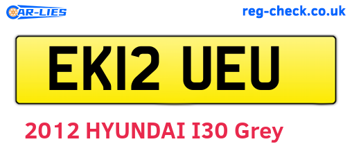 EK12UEU are the vehicle registration plates.
