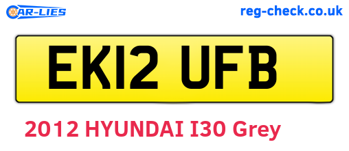 EK12UFB are the vehicle registration plates.
