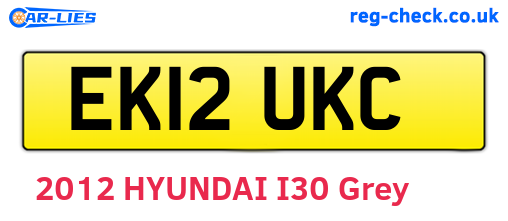 EK12UKC are the vehicle registration plates.
