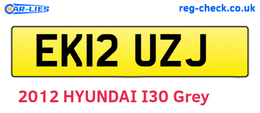 EK12UZJ are the vehicle registration plates.