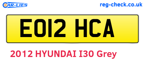 EO12HCA are the vehicle registration plates.