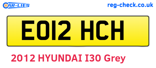 EO12HCH are the vehicle registration plates.