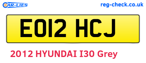 EO12HCJ are the vehicle registration plates.
