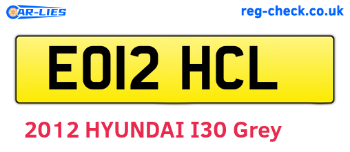 EO12HCL are the vehicle registration plates.