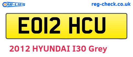EO12HCU are the vehicle registration plates.