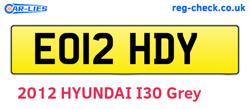 EO12HDY are the vehicle registration plates.