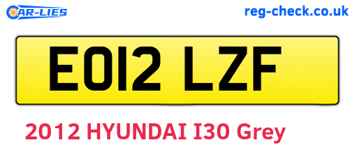 EO12LZF are the vehicle registration plates.