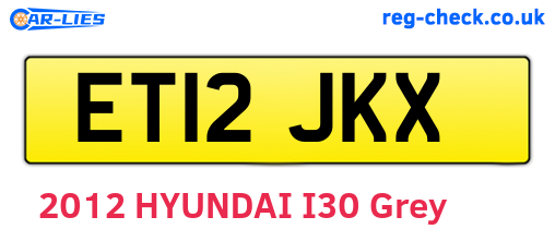 ET12JKX are the vehicle registration plates.