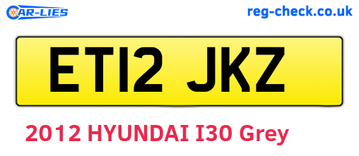 ET12JKZ are the vehicle registration plates.