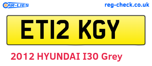 ET12KGY are the vehicle registration plates.