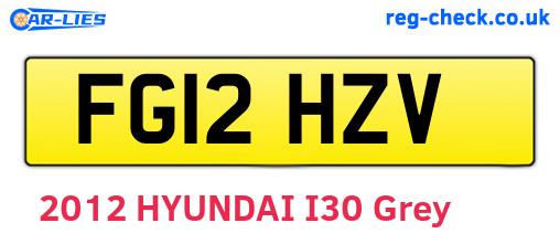 FG12HZV are the vehicle registration plates.