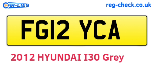 FG12YCA are the vehicle registration plates.
