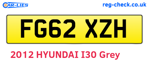FG62XZH are the vehicle registration plates.