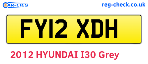 FY12XDH are the vehicle registration plates.