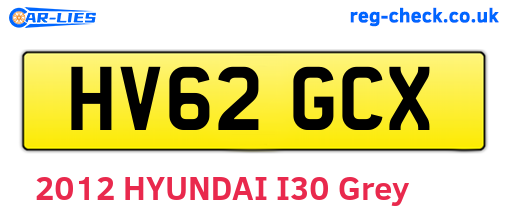 HV62GCX are the vehicle registration plates.