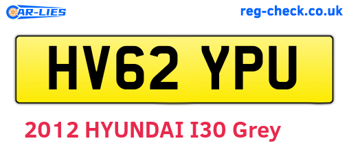 HV62YPU are the vehicle registration plates.