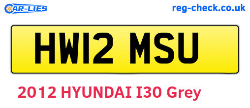 HW12MSU are the vehicle registration plates.