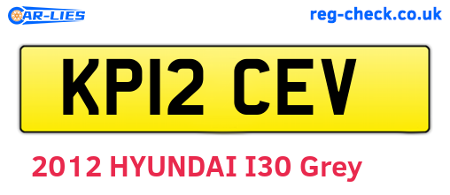 KP12CEV are the vehicle registration plates.