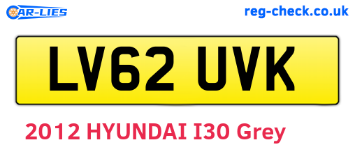 LV62UVK are the vehicle registration plates.