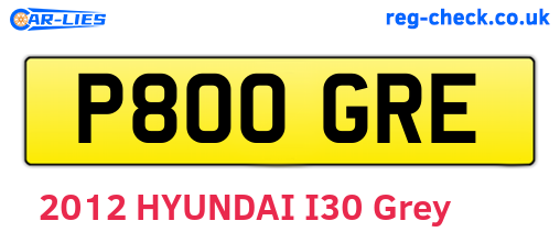 P800GRE are the vehicle registration plates.