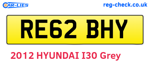 RE62BHY are the vehicle registration plates.