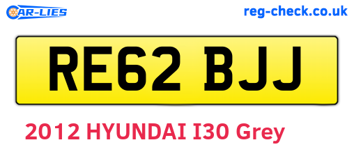 RE62BJJ are the vehicle registration plates.