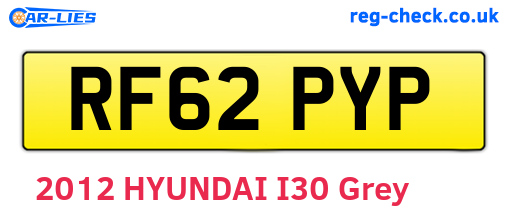 RF62PYP are the vehicle registration plates.