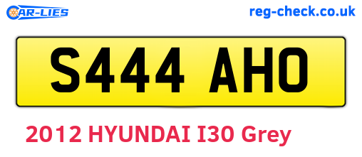 S444AHO are the vehicle registration plates.