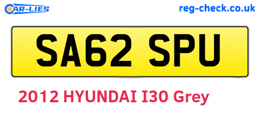 SA62SPU are the vehicle registration plates.