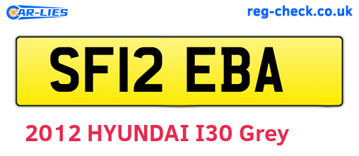 SF12EBA are the vehicle registration plates.